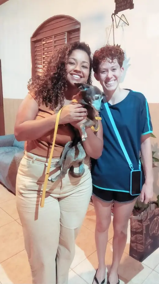 Reencuentro de Dorilene con su perro